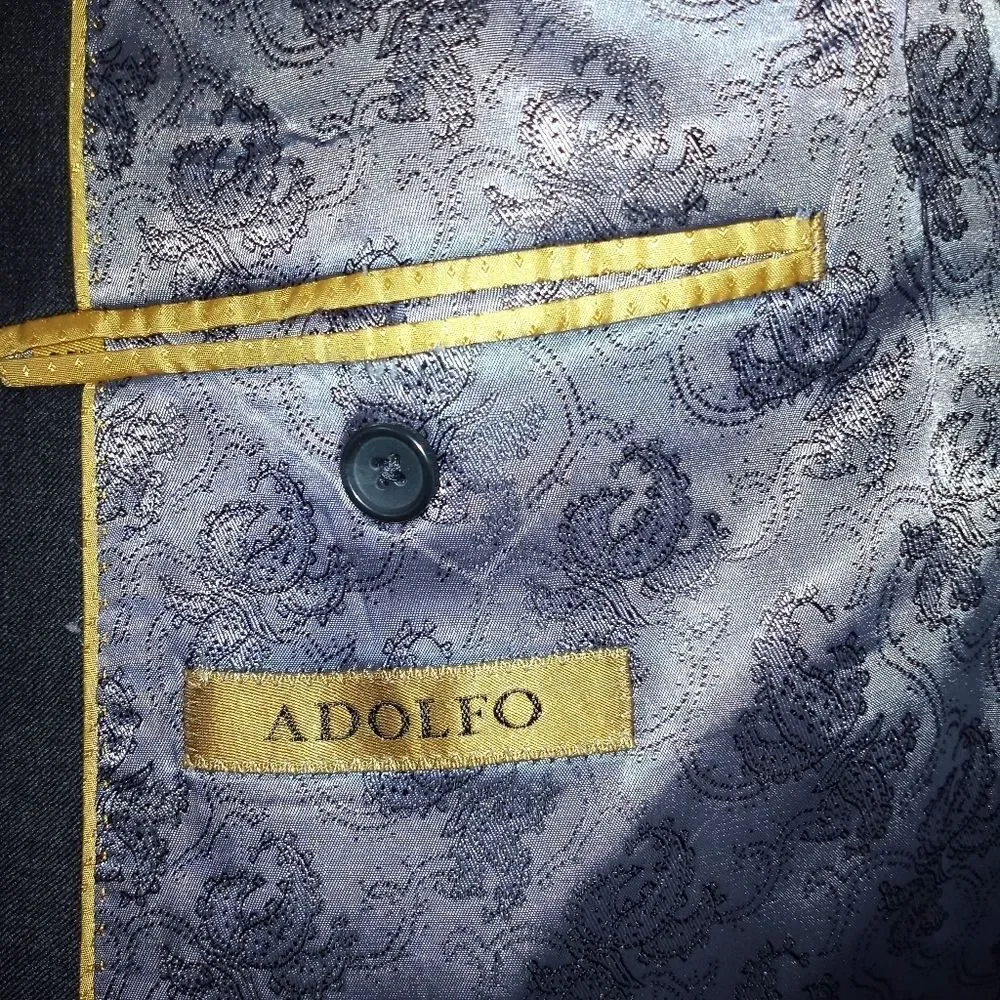 ADOLFO DARK GRAY SPORT COAT EUC